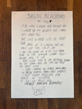 LYRICS HAND WRITTEN