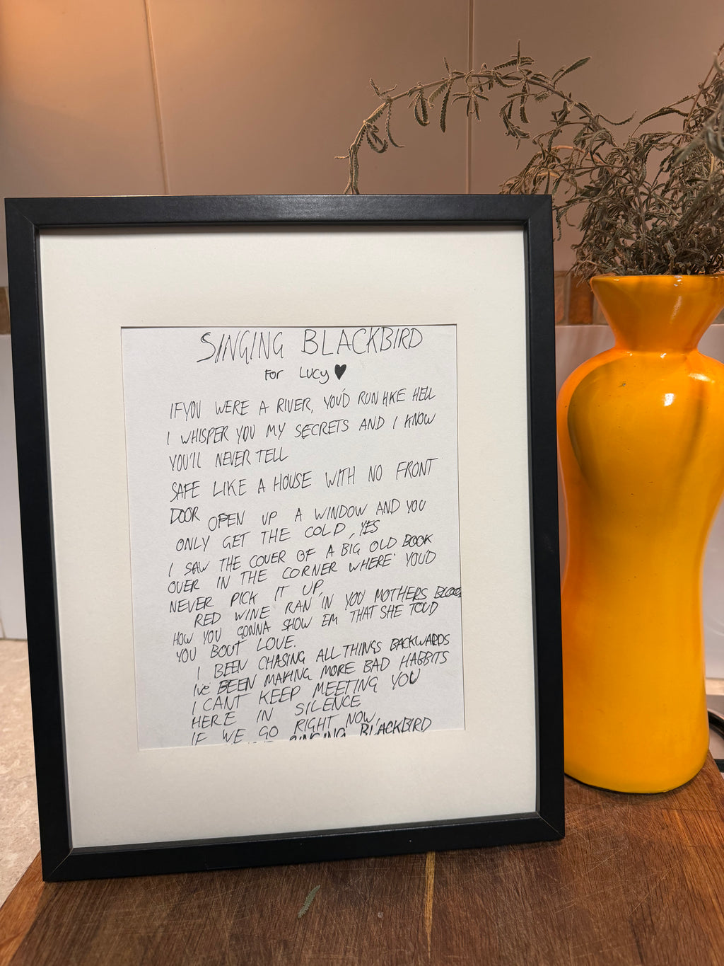 LYRICS HAND WRITTEN